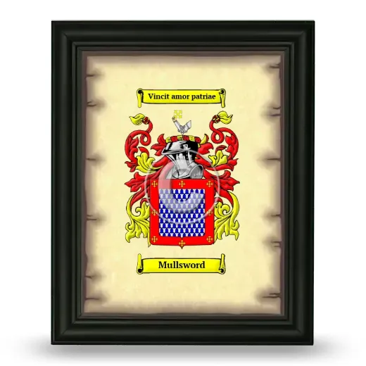 Mullsword Coat of Arms Framed - Black