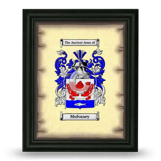 Mulvaney Coat of Arms Framed - Black