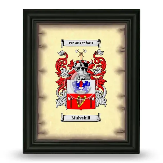 Mulvehill Coat of Arms Framed - Black