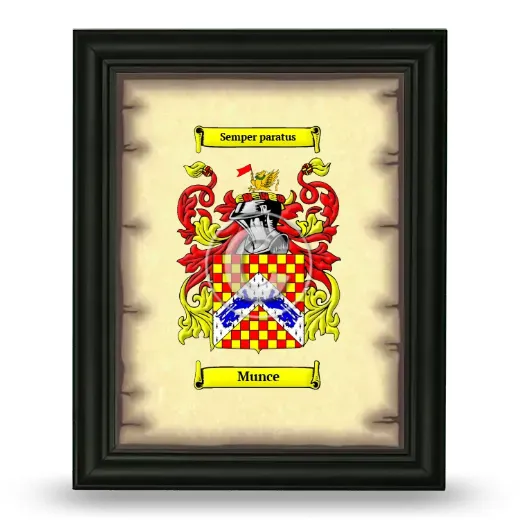 Munce Coat of Arms Framed - Black