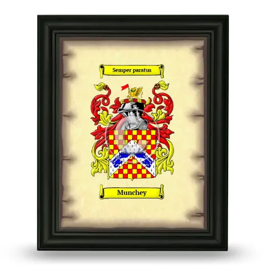 Munchey Coat of Arms Framed - Black