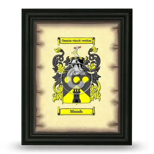 Munds Coat of Arms Framed - Black