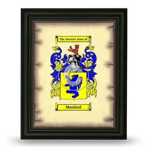 Munfard Coat of Arms Framed - Black