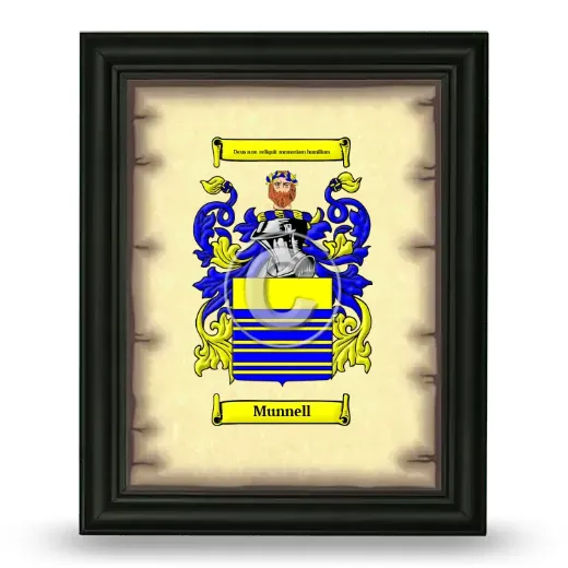 Munnell Coat of Arms Framed - Black