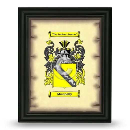 Munnelly Coat of Arms Framed - Black