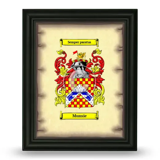 Munsie Coat of Arms Framed - Black
