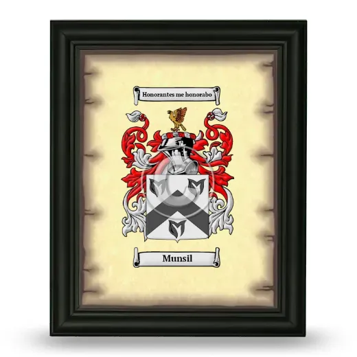 Munsil Coat of Arms Framed - Black