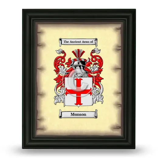 Munson Coat of Arms Framed - Black