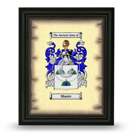 Munte Coat of Arms Framed - Black