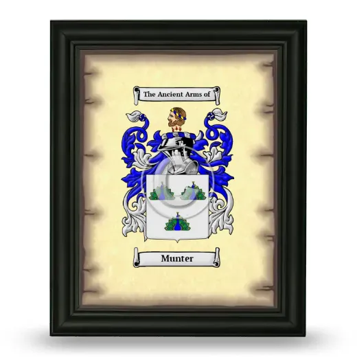 Munter Coat of Arms Framed - Black