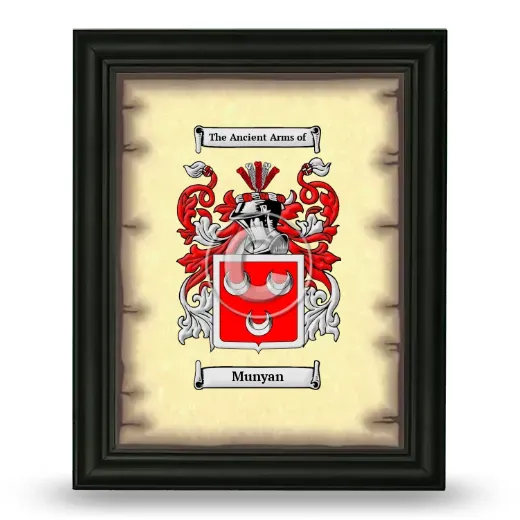 Munyan Coat of Arms Framed - Black