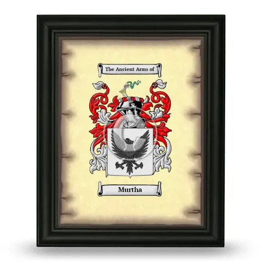 Murtha Coat of Arms Framed - Black