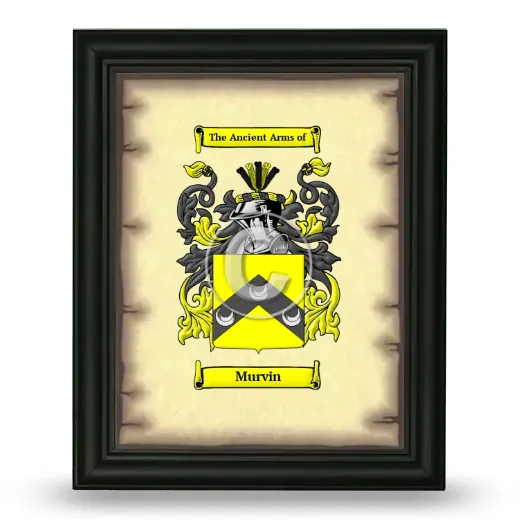 Murvin Coat of Arms Framed - Black