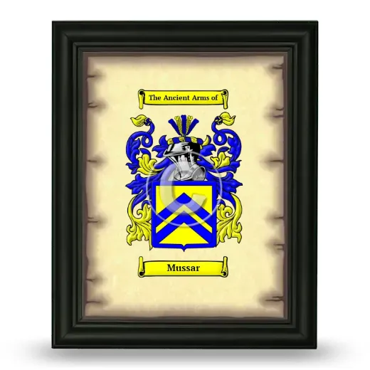 Mussar Coat of Arms Framed - Black