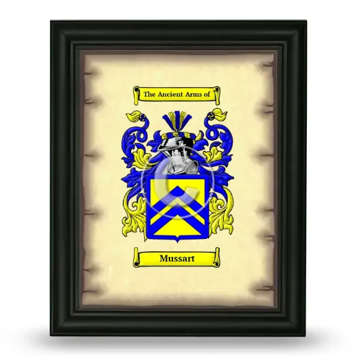 Mussart Coat of Arms Framed - Black