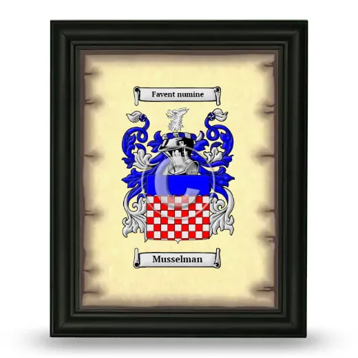 Musselman Coat of Arms Framed - Black