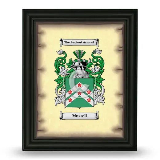 Mustell Coat of Arms Framed - Black