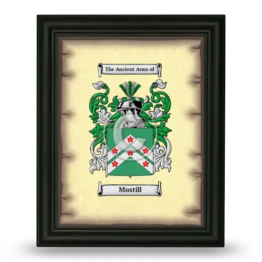 Mustill Coat of Arms Framed - Black