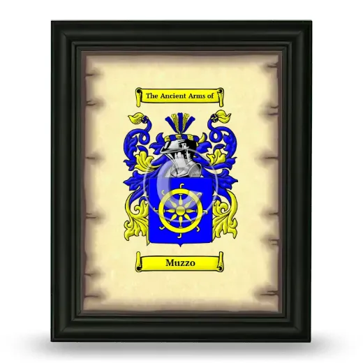 Muzzo Coat of Arms Framed - Black