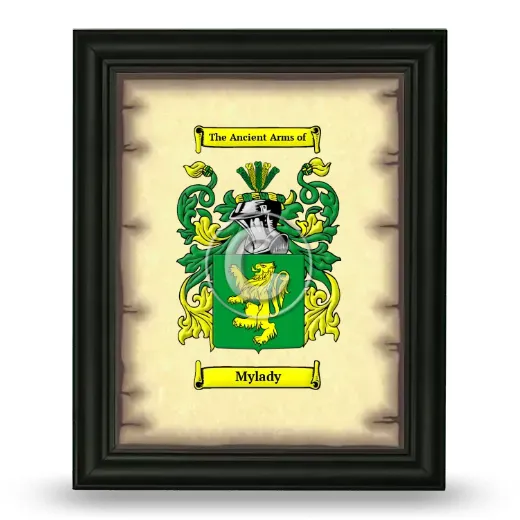 Mylady Coat of Arms Framed - Black