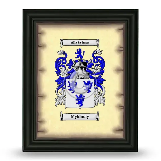 Myldmay Coat of Arms Framed - Black