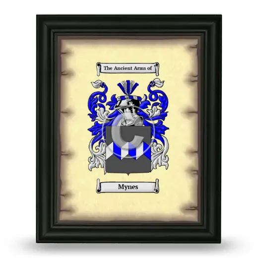 Mynes Coat of Arms Framed - Black