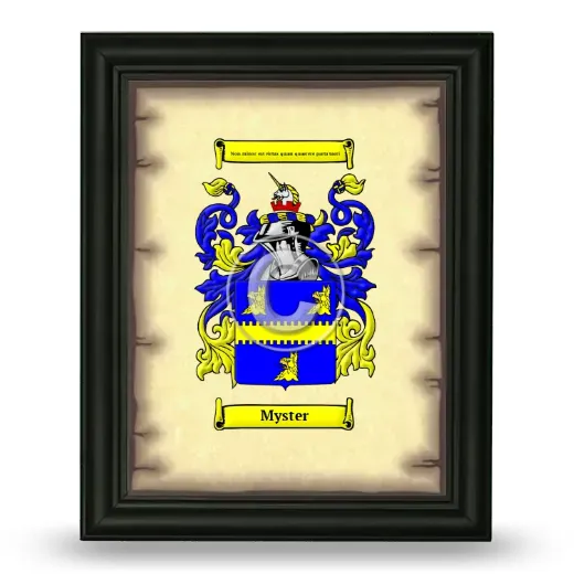 Myster Coat of Arms Framed - Black