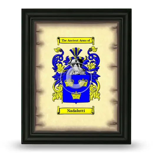 Nadalutti Coat of Arms Framed - Black