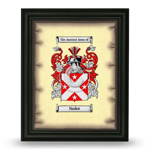 Nadot Coat of Arms Framed - Black