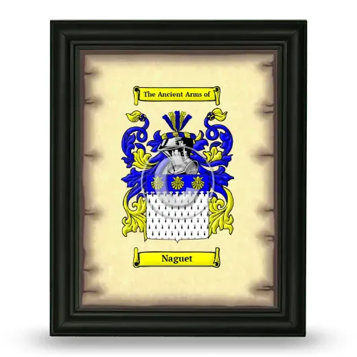 Naguet Coat of Arms Framed - Black
