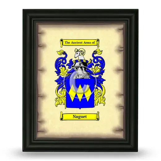 Naguet Coat of Arms Framed - Black