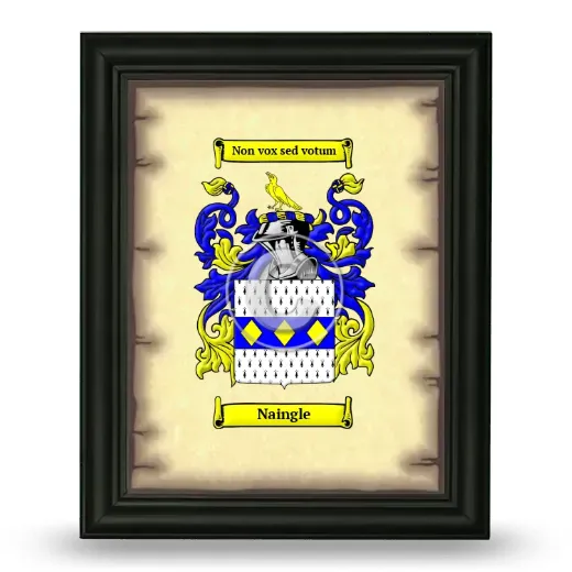 Naingle Coat of Arms Framed - Black