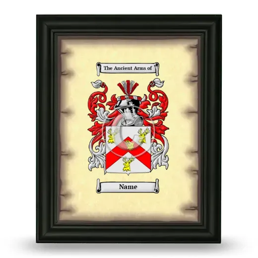 Name Coat of Arms Framed - Black
