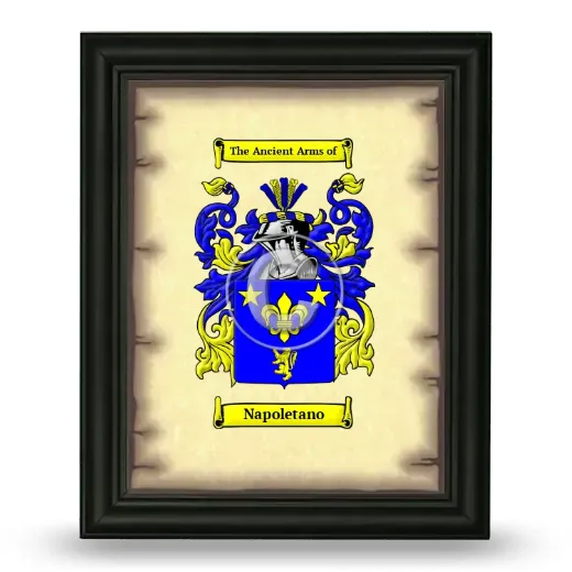 Napoletano Coat of Arms Framed - Black