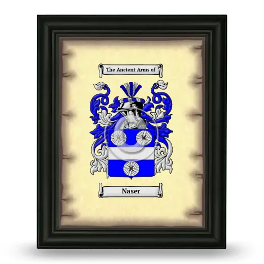 Naser Coat of Arms Framed - Black