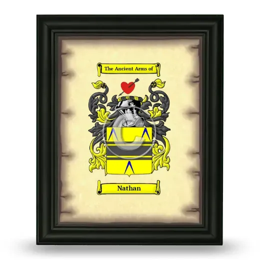 Nathan Coat of Arms Framed - Black