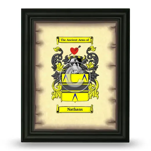Nathans Coat of Arms Framed - Black