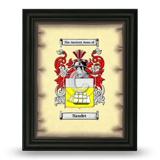 Naudet Coat of Arms Framed - Black