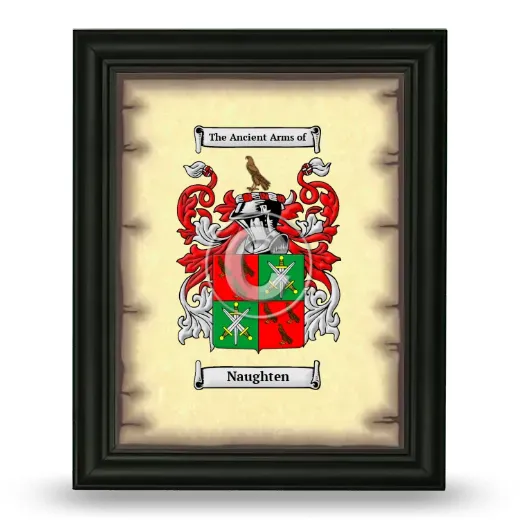 Naughten Coat of Arms Framed - Black