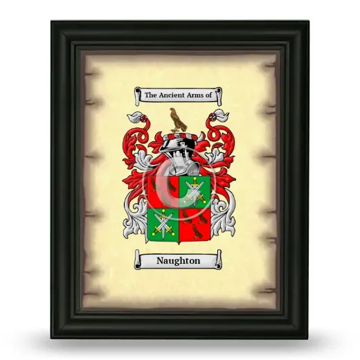 Naughton Coat of Arms Framed - Black