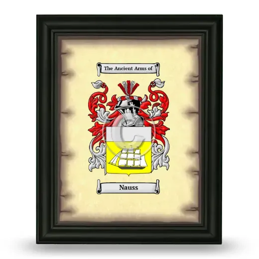 Nauss Coat of Arms Framed - Black