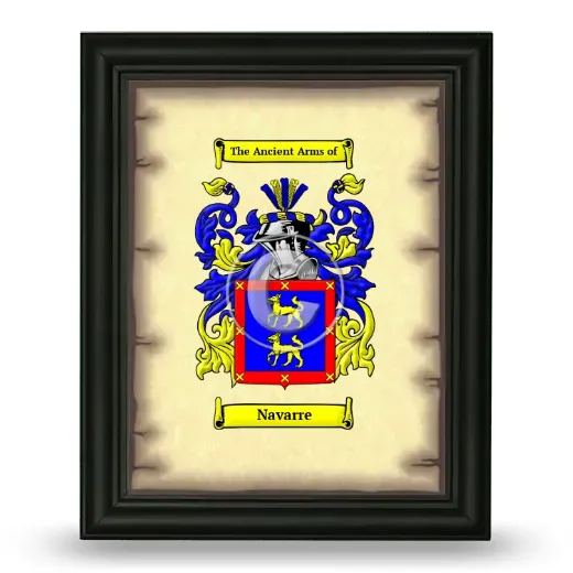 Navarre Coat of Arms Framed - Black