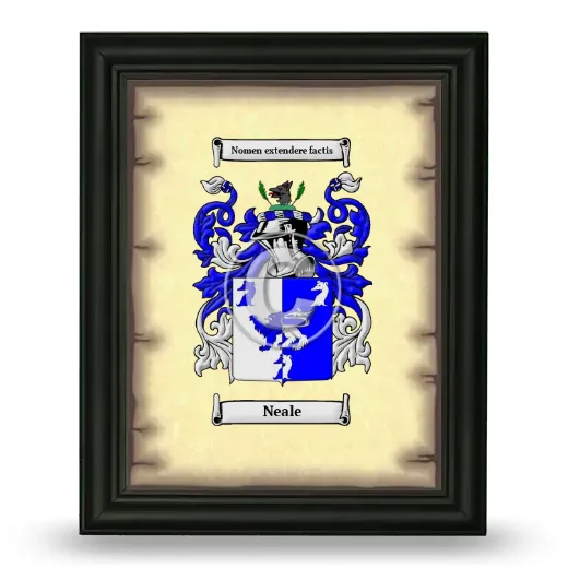 Neale Coat of Arms Framed - Black