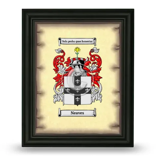 Neaves Coat of Arms Framed - Black