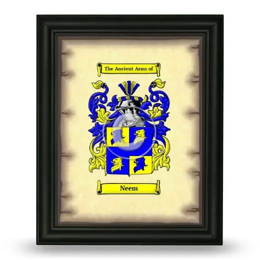 Neem Coat of Arms Framed - Black