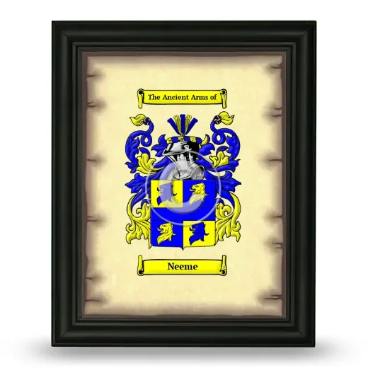 Neeme Coat of Arms Framed - Black