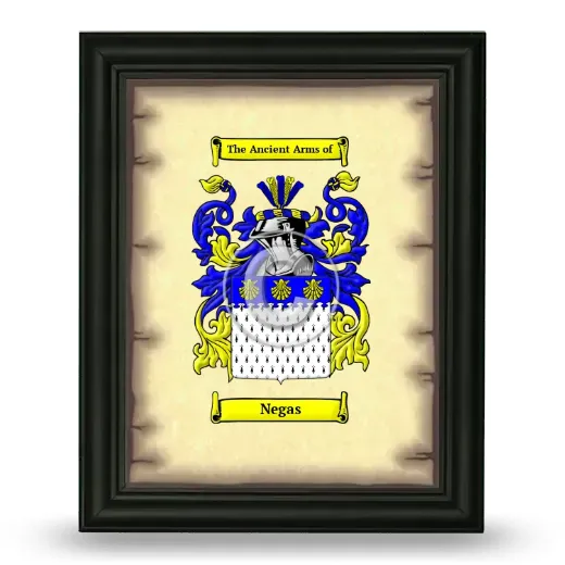Negas Coat of Arms Framed - Black