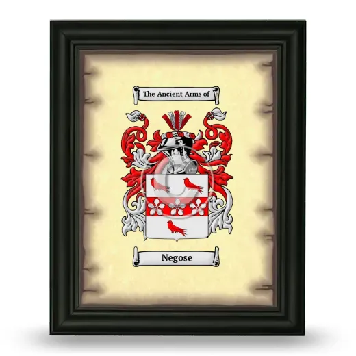 Negose Coat of Arms Framed - Black
