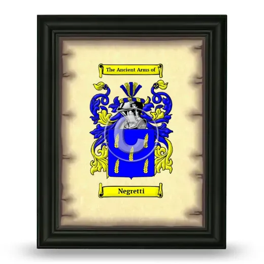 Negretti Coat of Arms Framed - Black