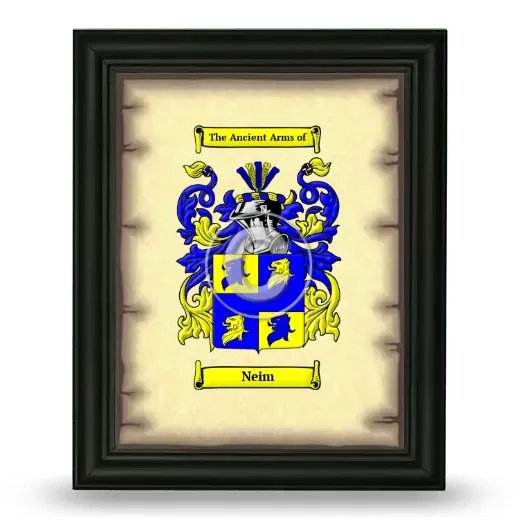 Neim Coat of Arms Framed - Black